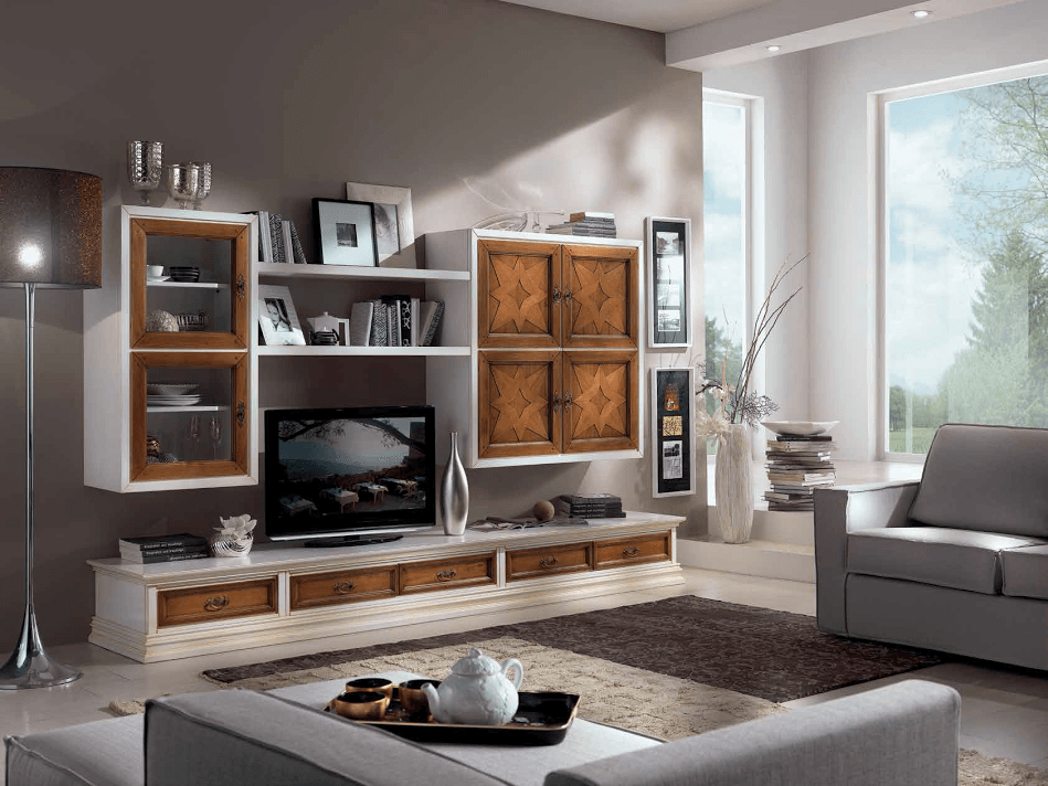 Soggiorno con arredamenti su misura