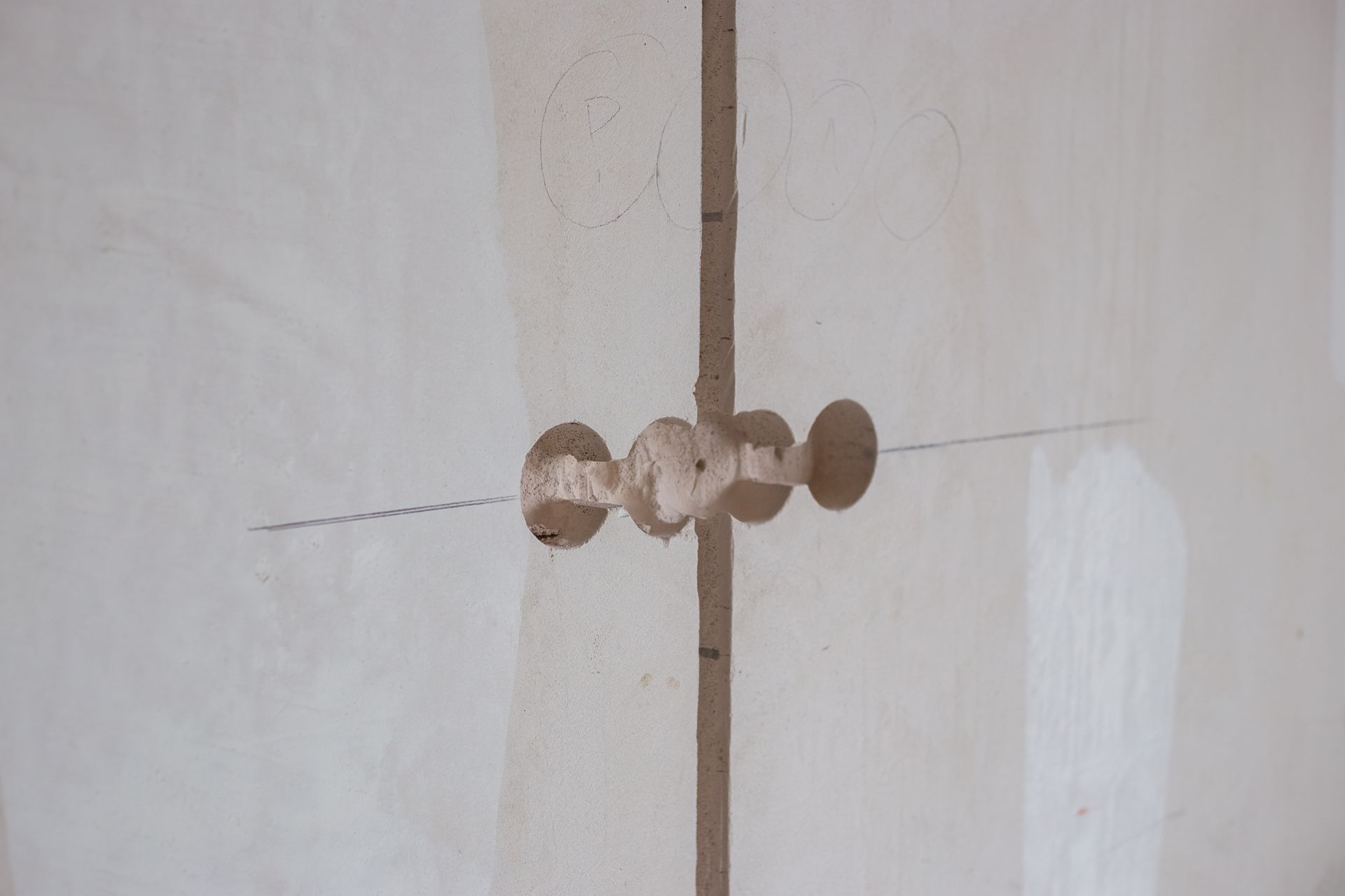 Wall with Holes and Vertical Channels for Electrical Work — Ultra Services Ground Pavement & Building in Abercrombie, NSW