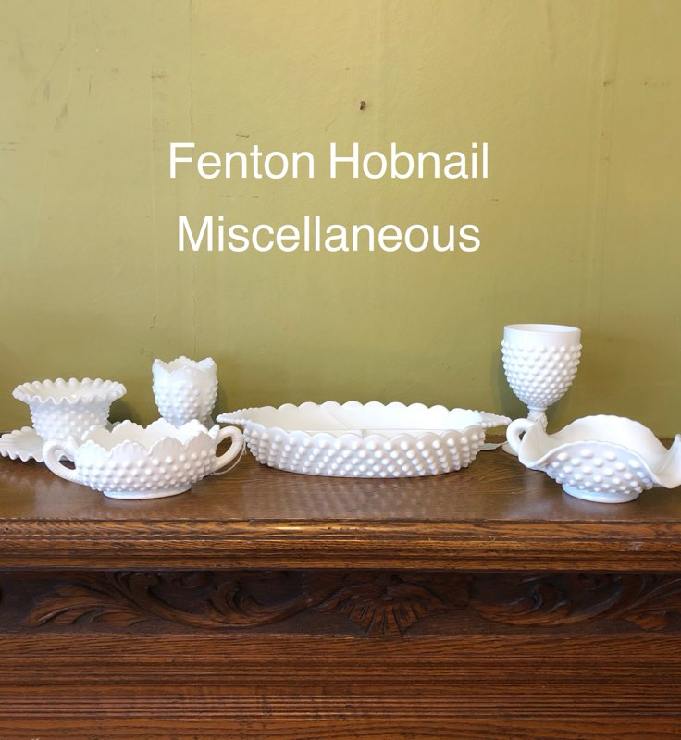 FENTON HOBNAIL WHITE MILK GLASS at Victorian Rose Vintage Antiques