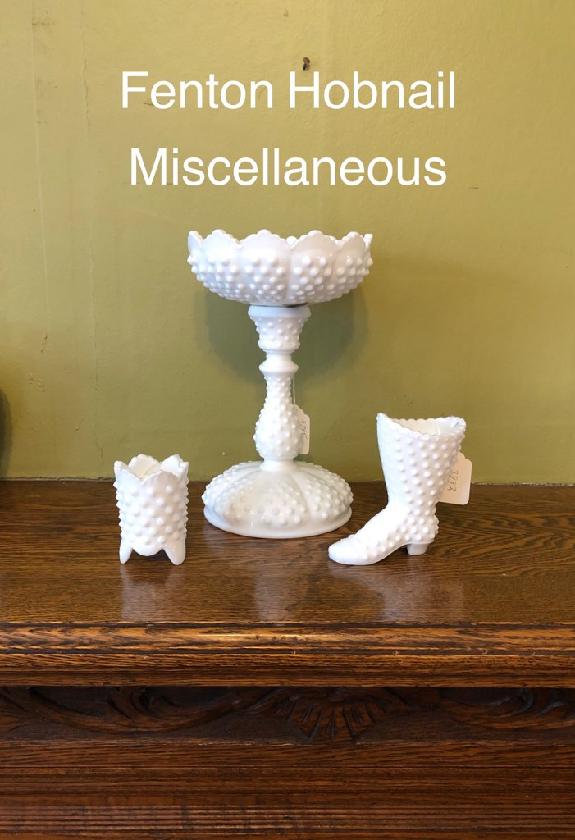 FENTON HOBNAIL WHITE MILK GLASS at Victorian Rose Vintage Antiques