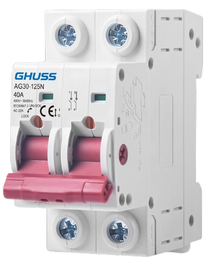 GHUSS hoofdschakelaar 40A 1-fase 2P