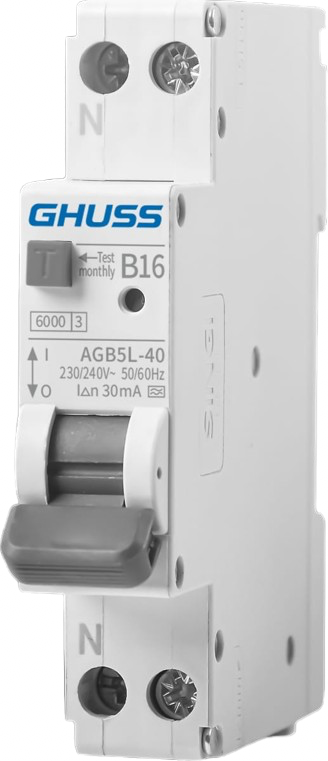 GHUSS spanningsonafhankelijk aardlekautomaat 1-fase 1P+N
