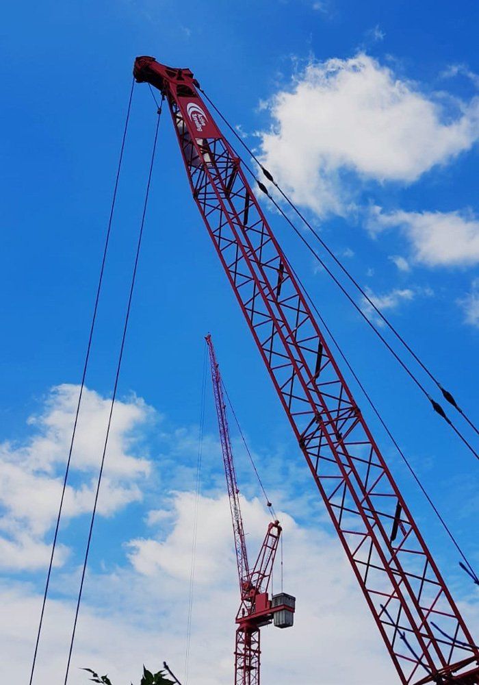 crane on blue sky background