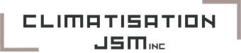Un logo pour climatisation jsm inc est affiché sur un fond blanc