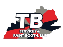 Logo for TB Services & Paint Booth, LLC with a Kentucky outline; black, red, and gray with white text.