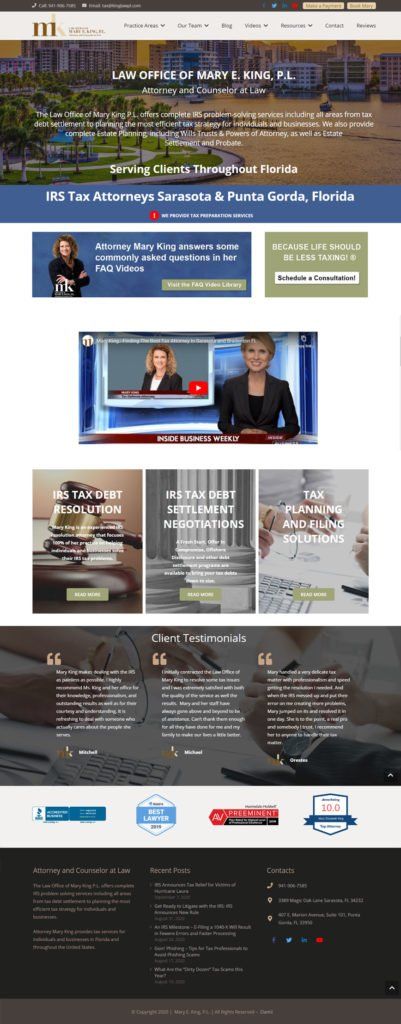 a screenshot of a website for a law firm .