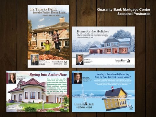 Guaranty Bank Mortgage Center Seasonal Postcards