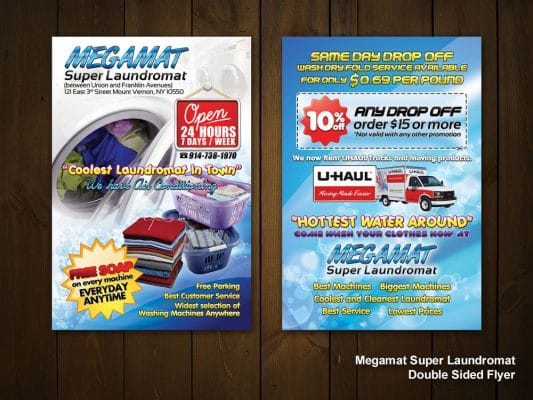 Megamat Super Laundromat Double Sided Flyer
