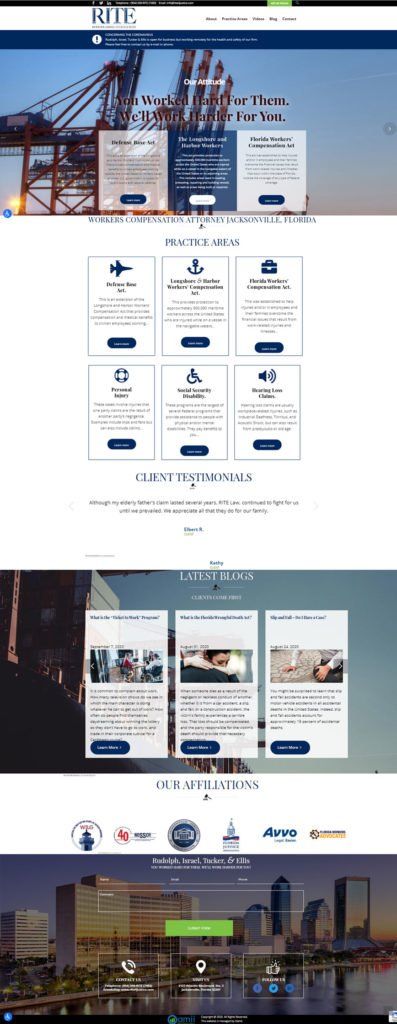 a screenshot of a website with a crane in the background .