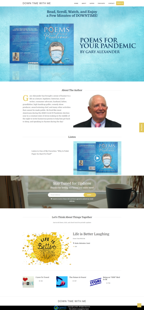 a man in a suit and tie is smiling on the homepage of a website .