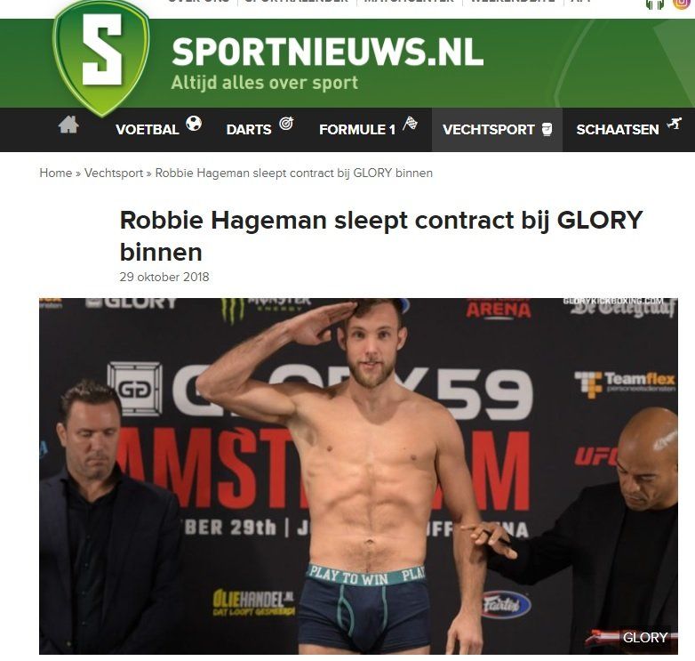 Robbie hageman slept contract bij glory binnen on sportnieuws.nl