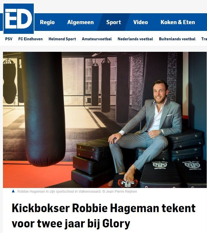 Kickboxer robbie hageman tekent voor twee jaar bij glory is the title of the article