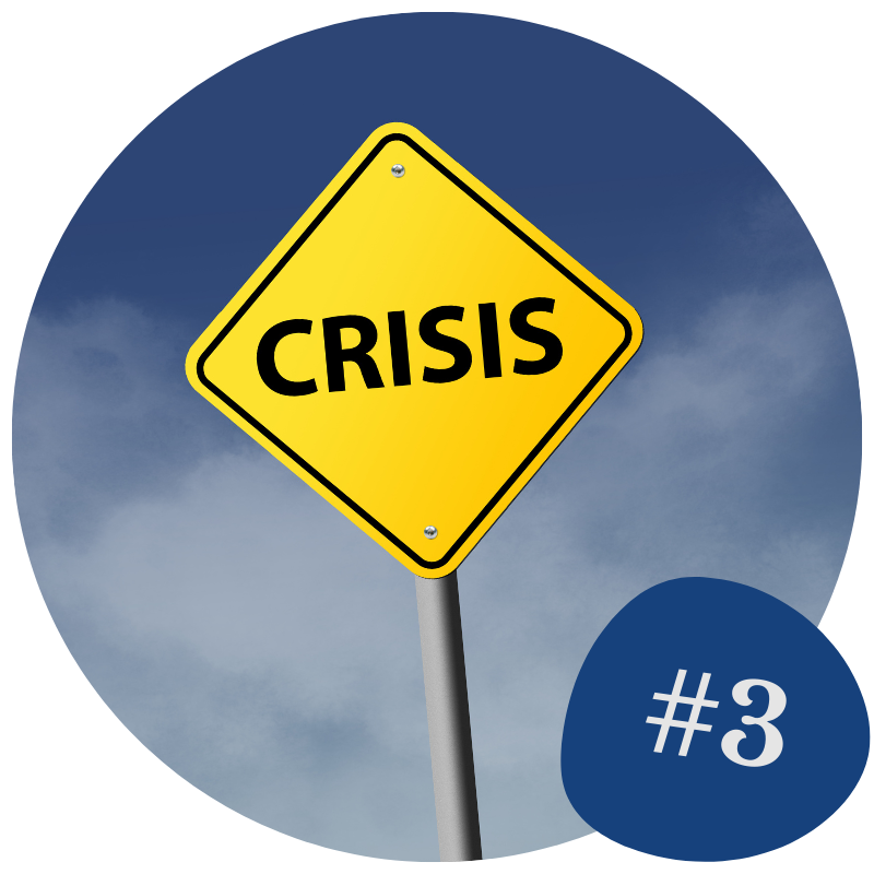 warning sign showing crisis ahead