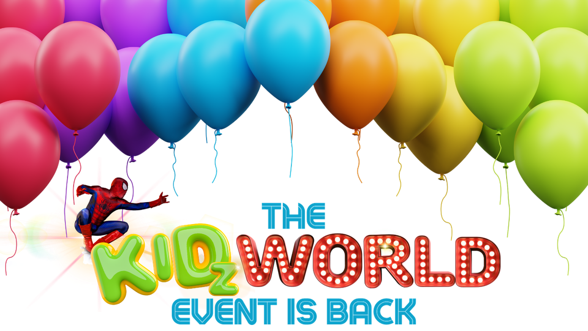 The kid world event is back with balloons and a spiderman