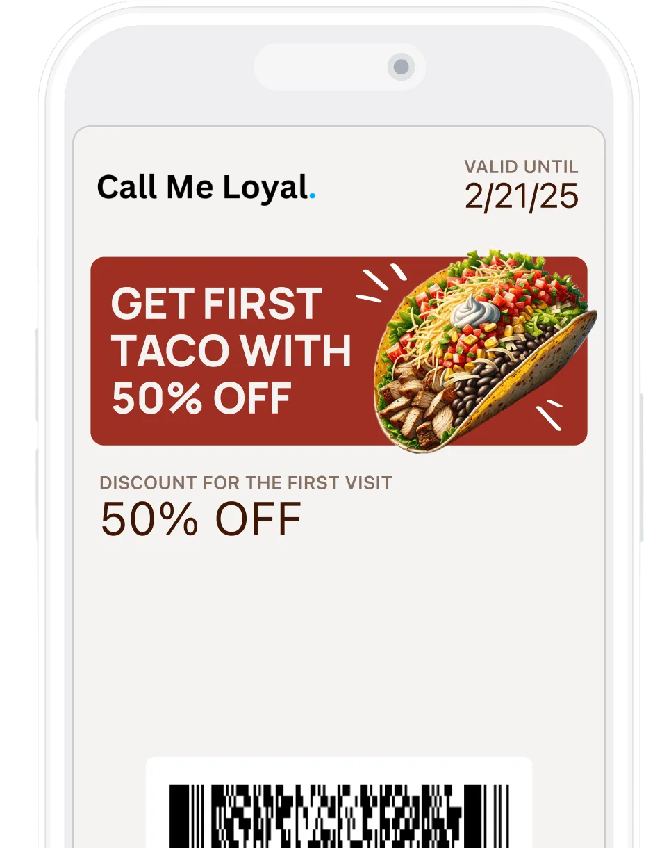 Call Me Loyal Coupon Card - Digital Coupin Card