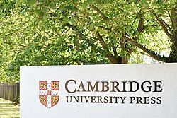 panneau et logo de Cambridge University Press