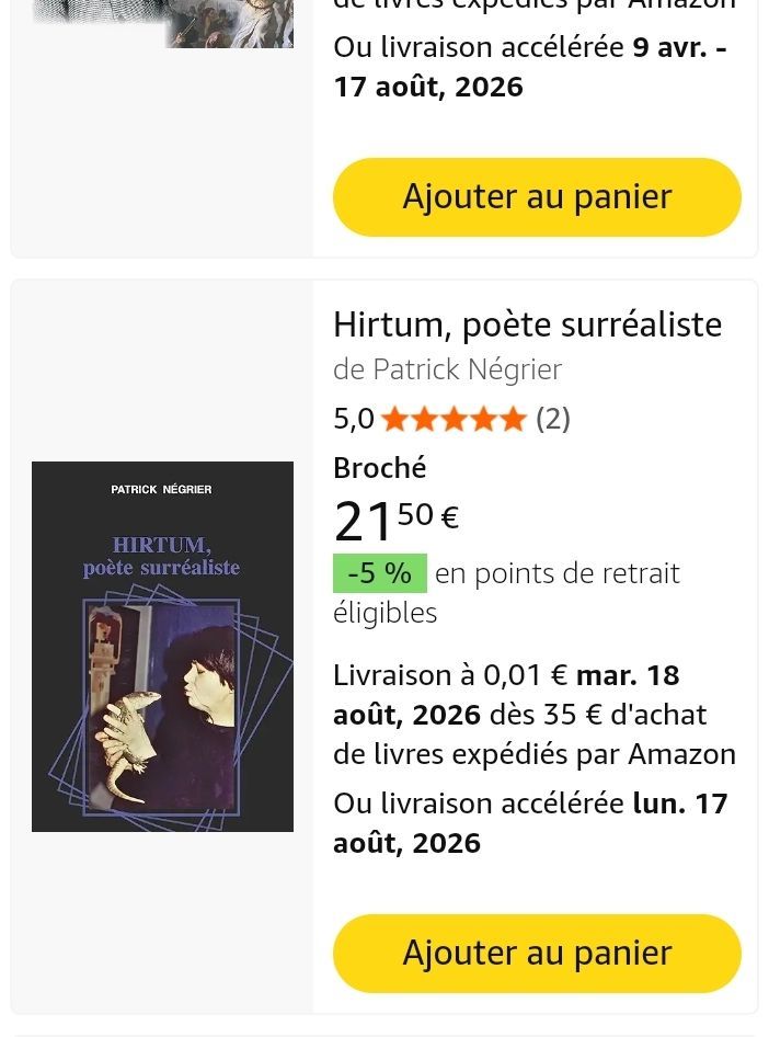 copie écran Amazon HIRTUM