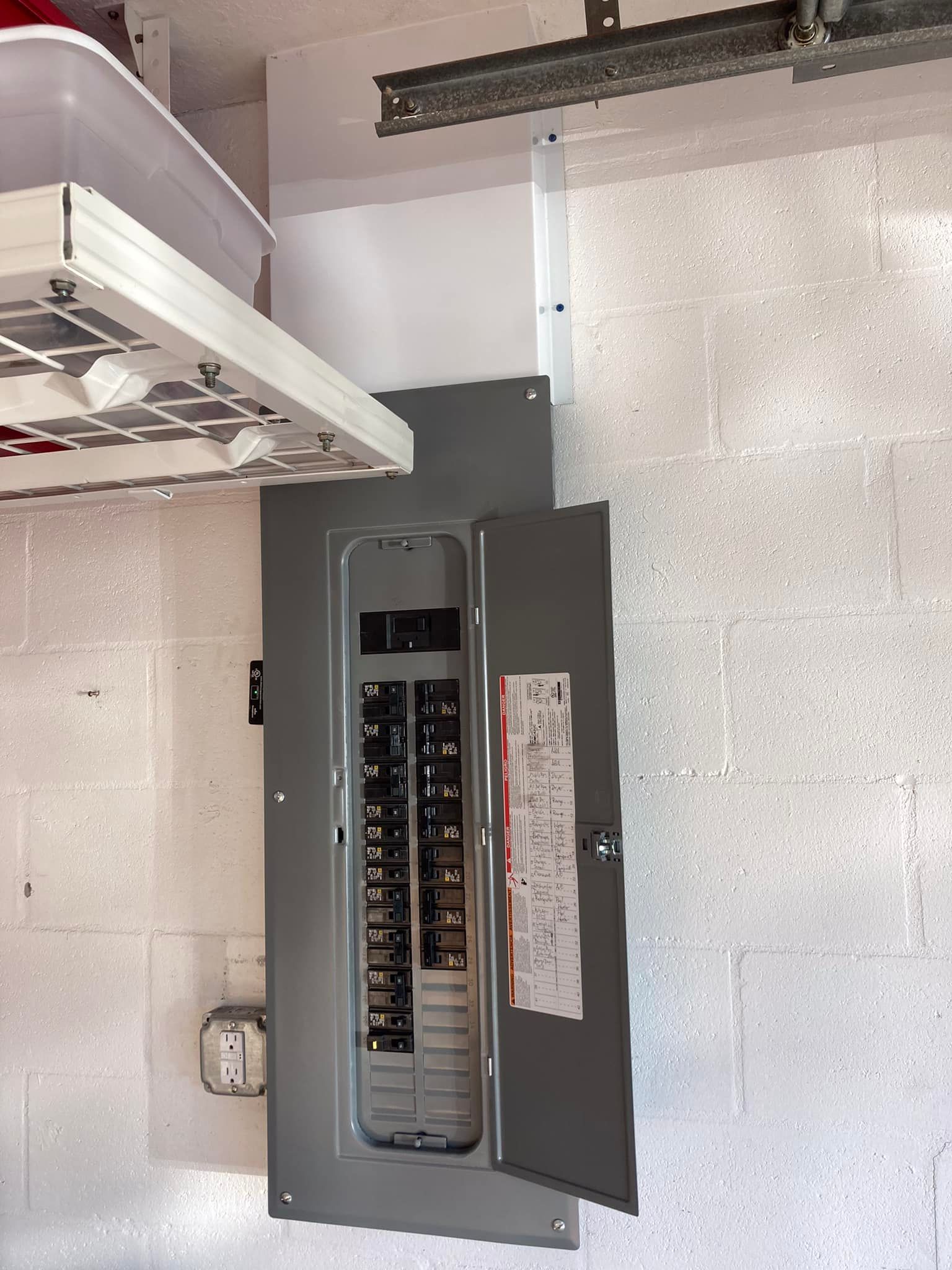 an open electrical panel board