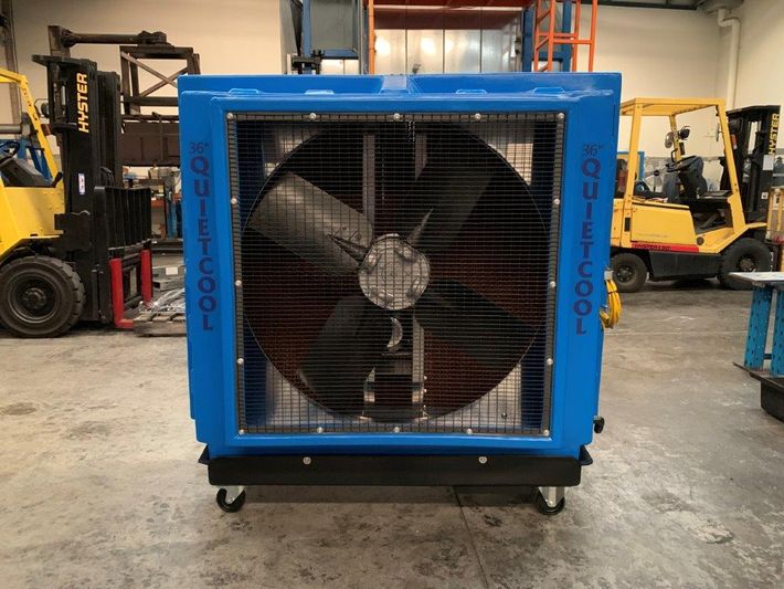 A large blue fan with the word cooltech on it - Construction Equipment In Mount Isa, QLD