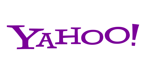 Yahoo logo in purple text on a white background.