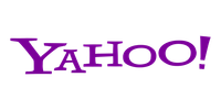 Yahoo logo in purple text on a white background.