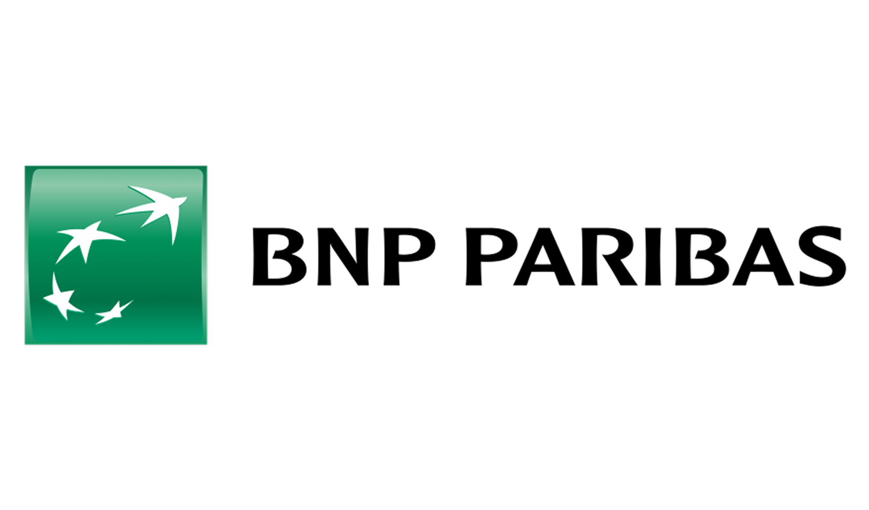 The bnp paribas logo is a green square with three stars on it.