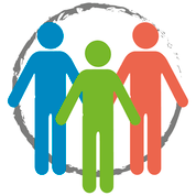 Eine Gruppe von Menschen, die in einem Kreis Händchen halten.