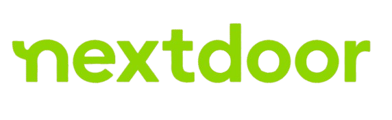 A green nextdoor logo on a white background