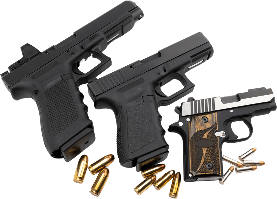 Handguns With Bullets