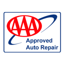 Aa approved auto repair logo on a white background.