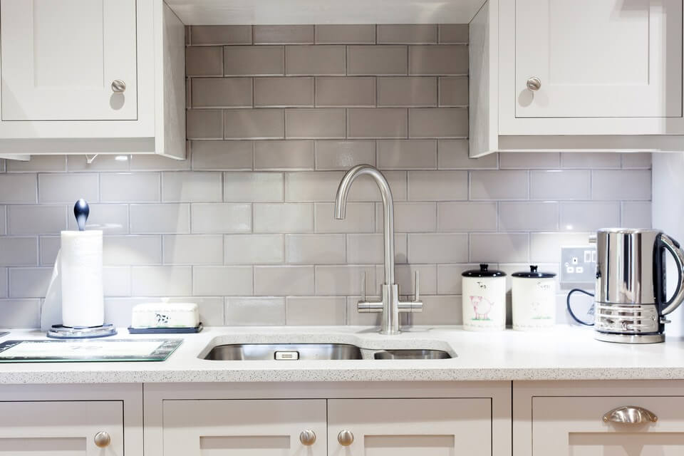 white clean kitchen sink