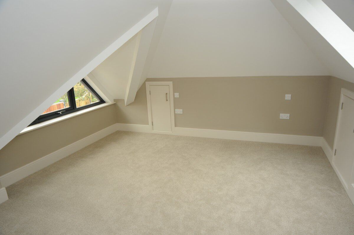 top view of attic bedroom