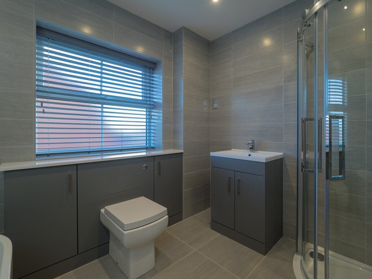 corner darker bathroom cabinets