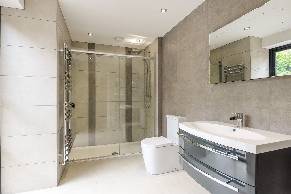 modern bathroom with shower cabin