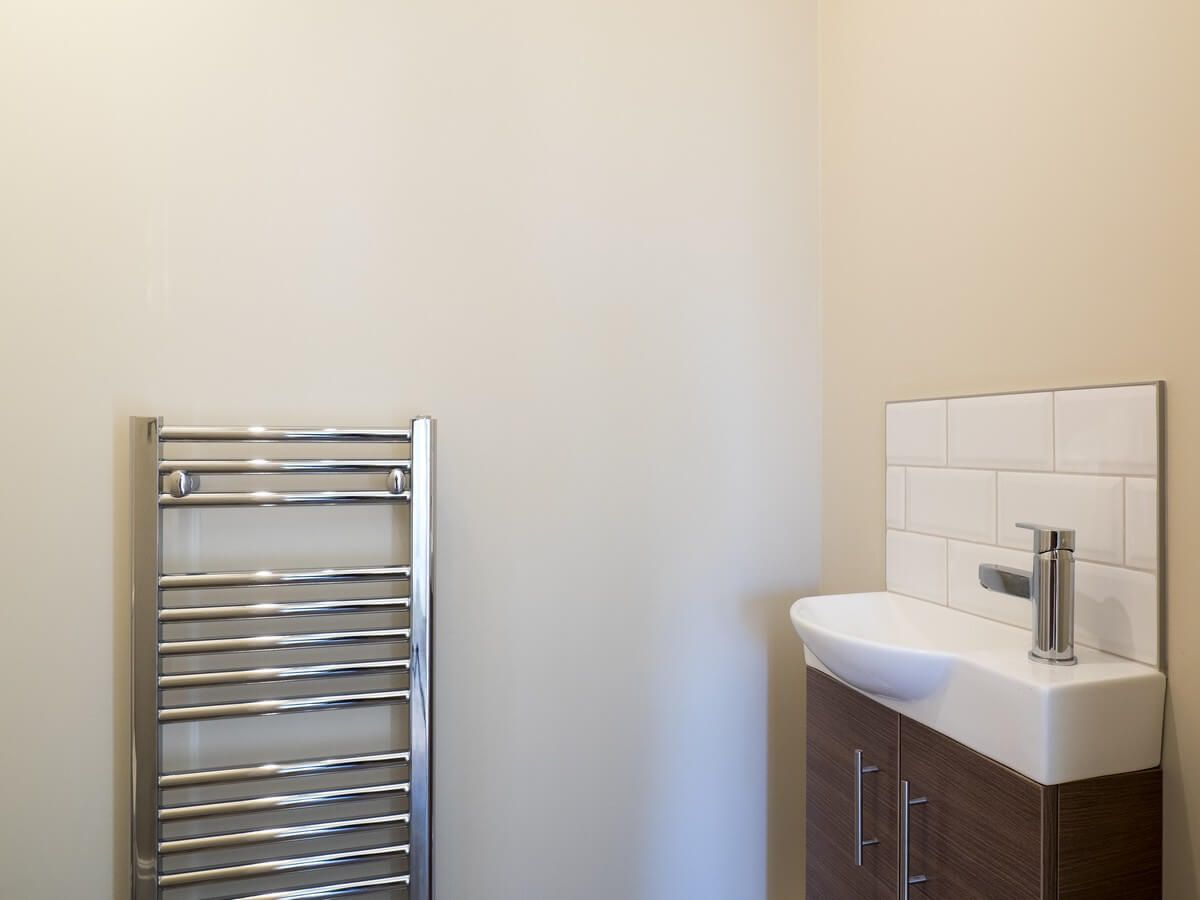 simple bathroom heater and sink