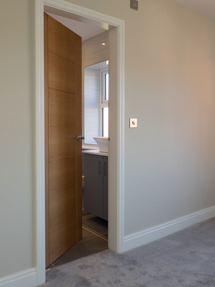 close up of opened bedroom door