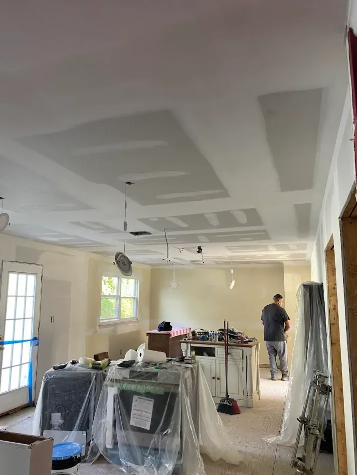 Montgomeryville PA drywall finishing – walls and ceiling completed by Oasis Painting & Drywall.
