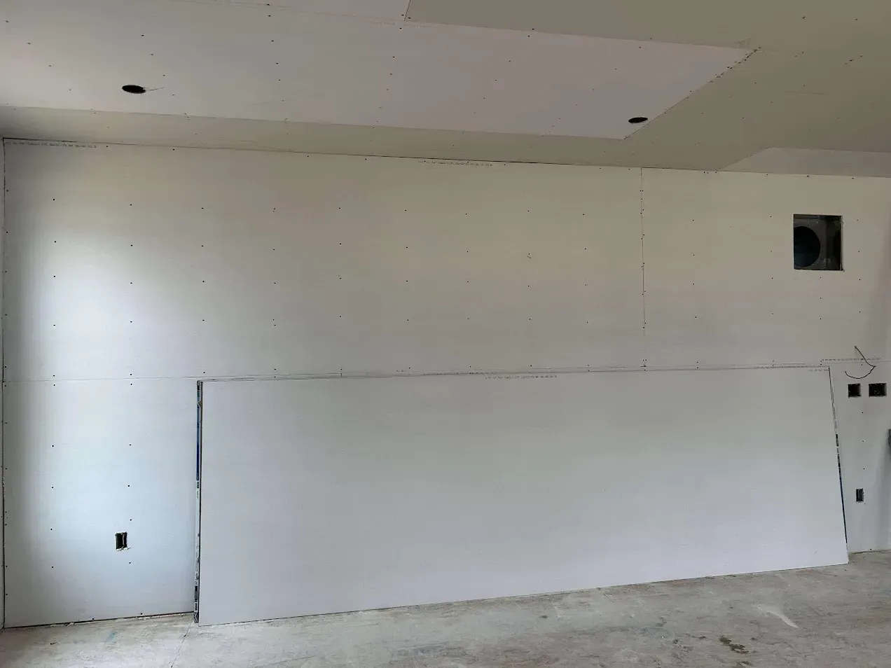 Lancaster PA drywall hanging – walls and ceiling installed by Oasis Painting & Drywall.