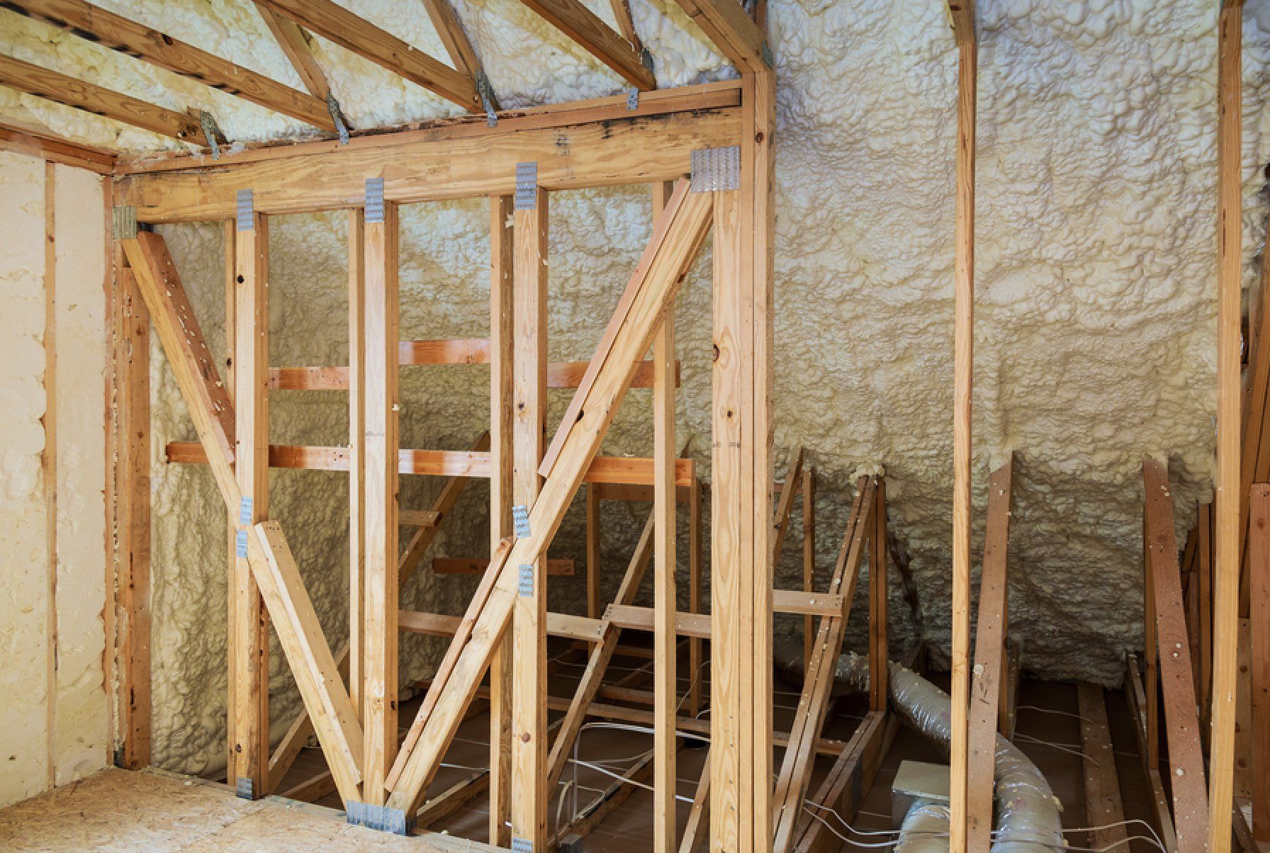 open cell spray foam insulation installation