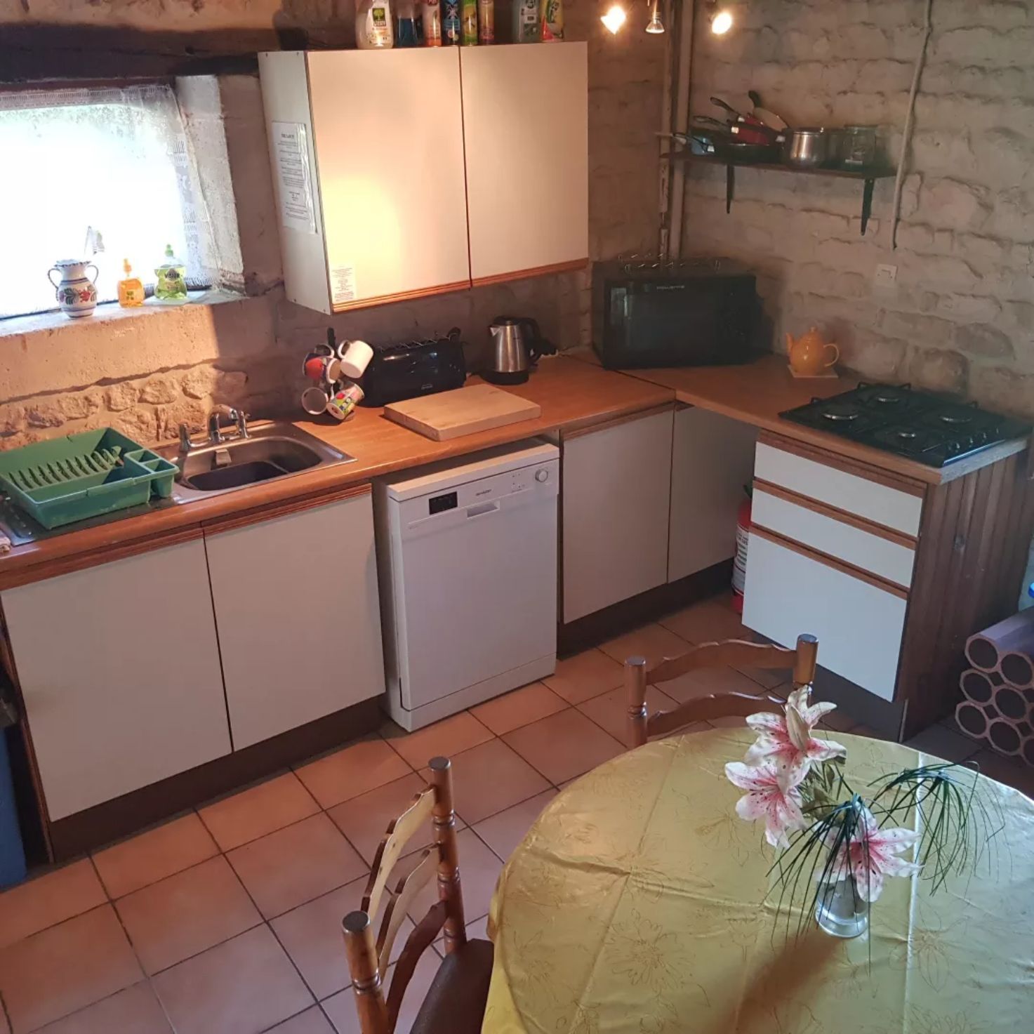 view of a kitchen from above