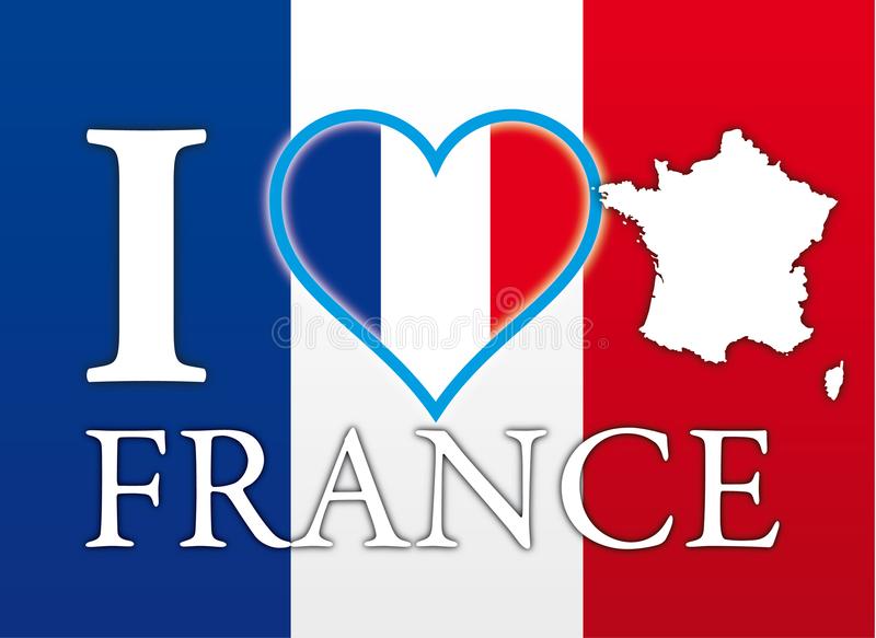 I love France written on a French flag
