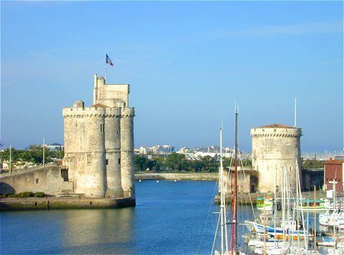 Stone towers at the entrance to La Rochelle old port