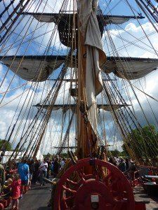 Masts of the Hemione sailing ship