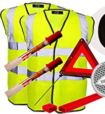 high visibility jackets and a red triangle