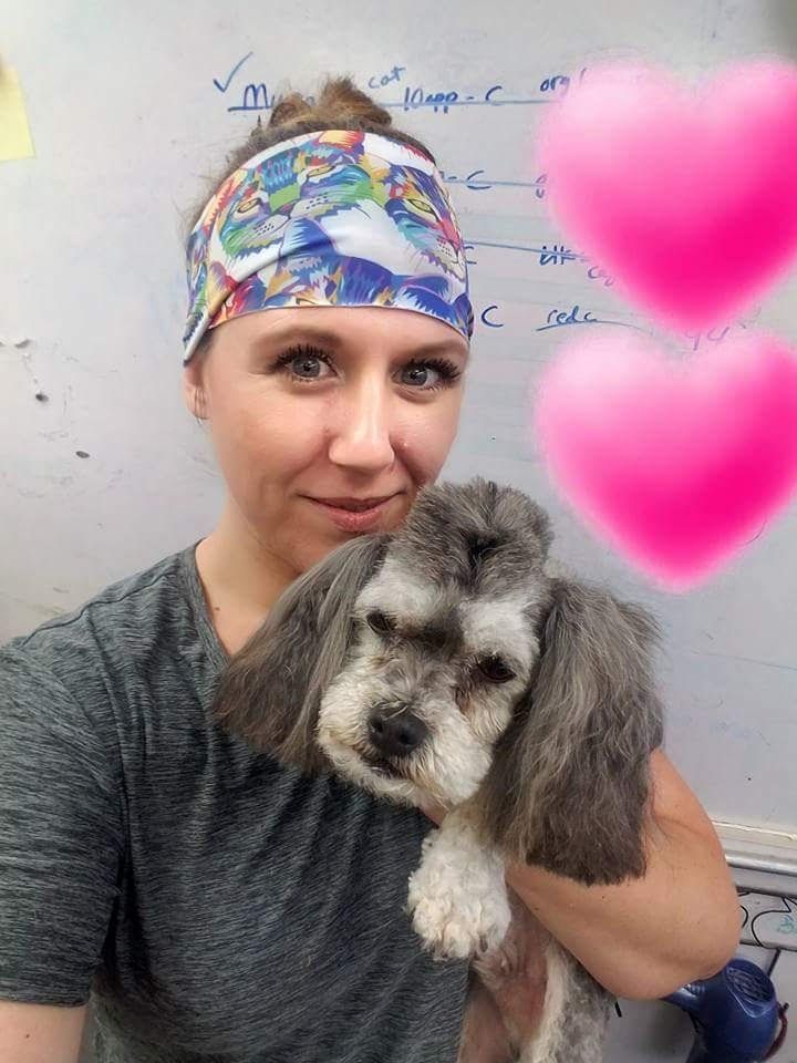 Women Taking Selfie On The Dog - Elk Grove, CA - Noah's Ark Dog & Cat Grooming