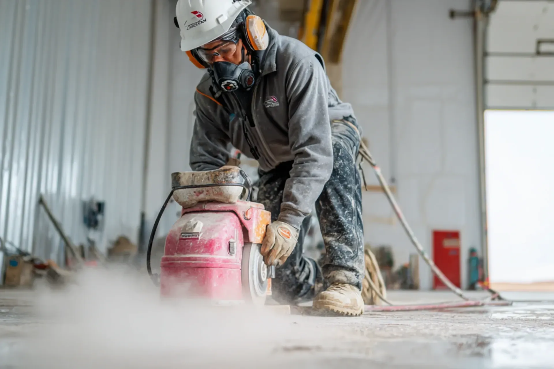 Professional epoxy flooring preparation in Daytona Beach