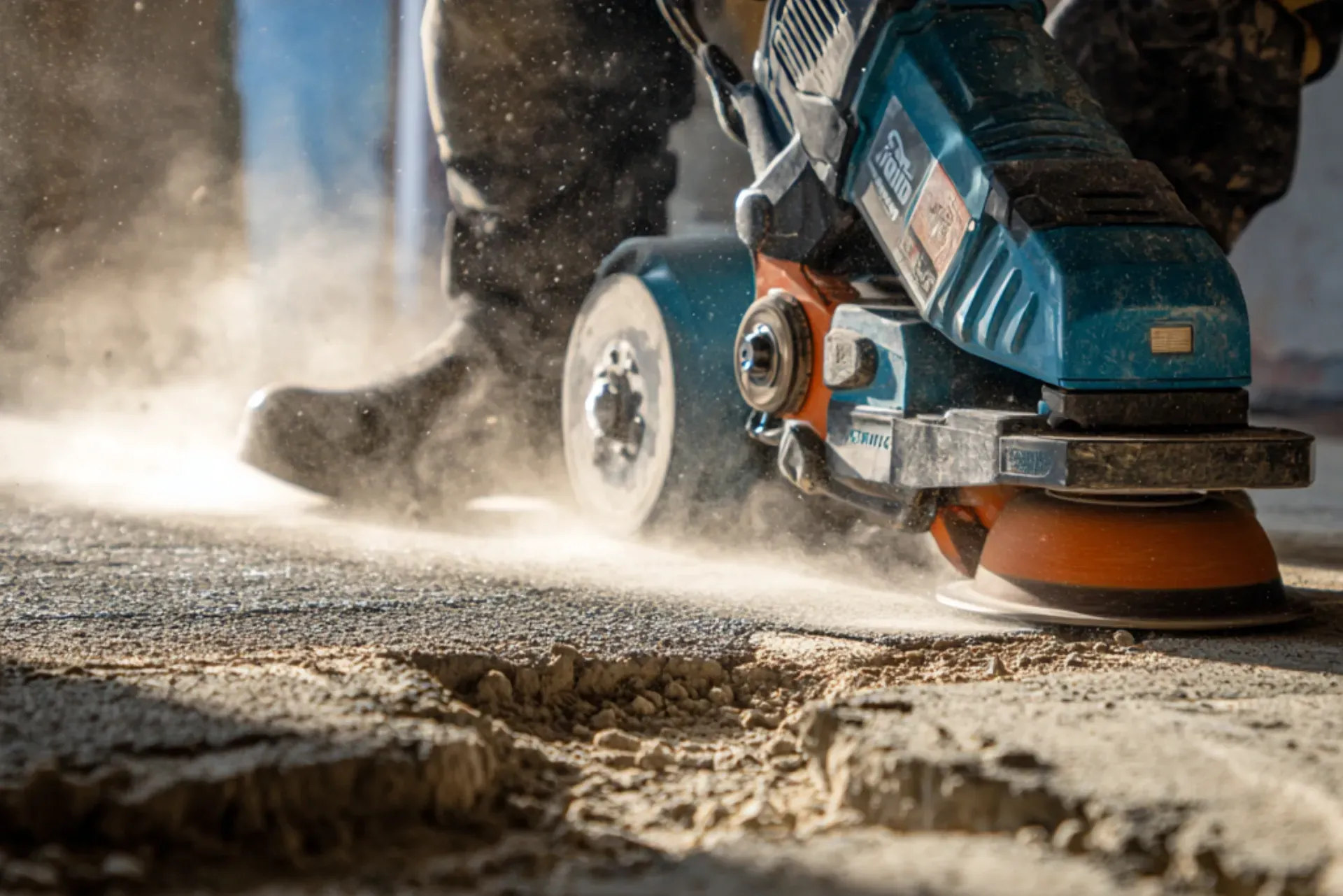 Crack repair and concrete grinding for epoxy resurfacing in Orlando