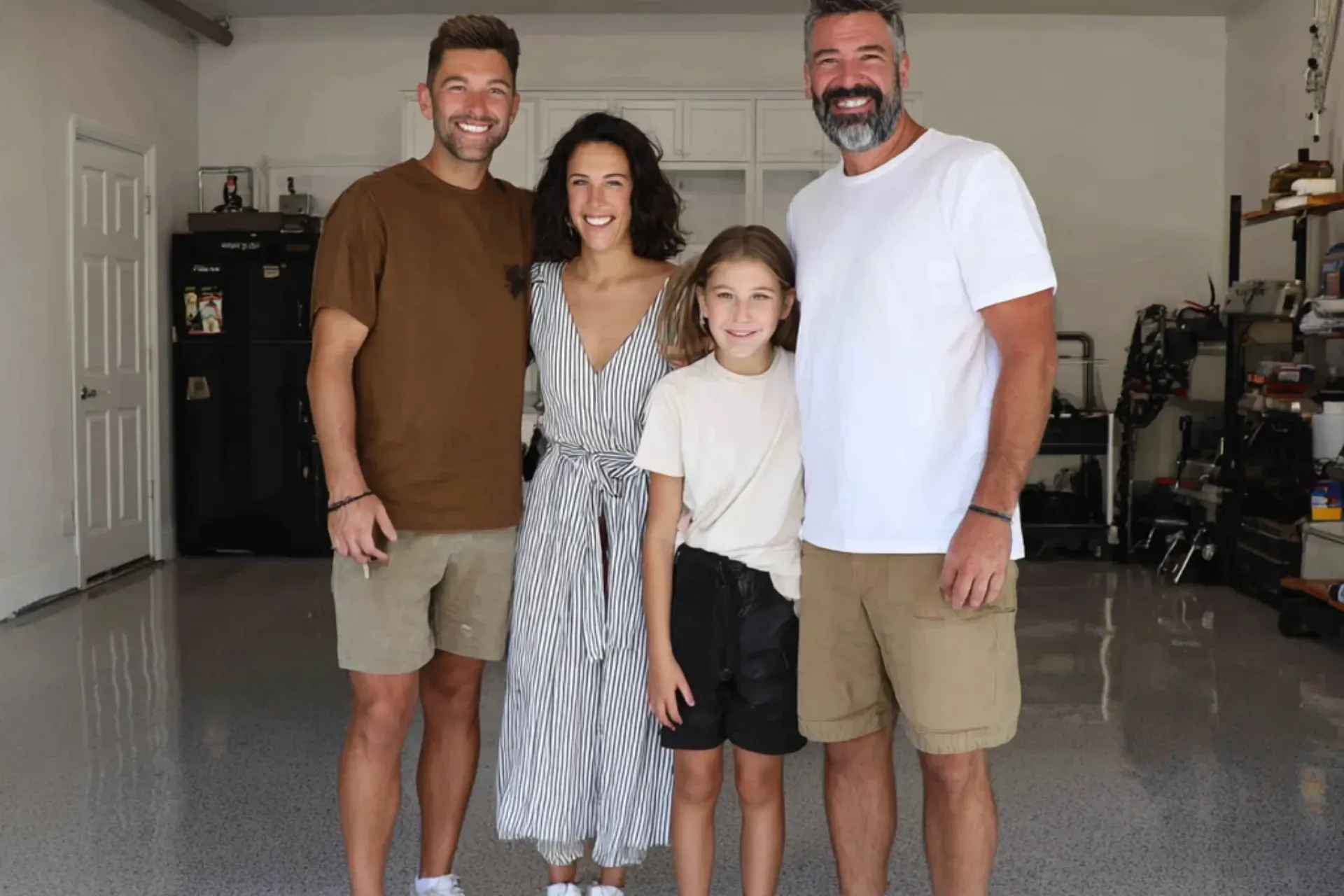 Satisfied Orlando homeowners with new epoxy garage flooring installation