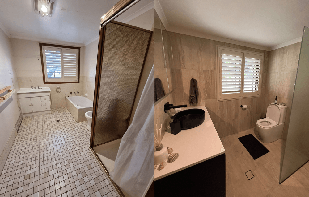 A Bathroom with A Tub, Sink, Toilet and Shower — L.L Projects in Gloucester, NSW