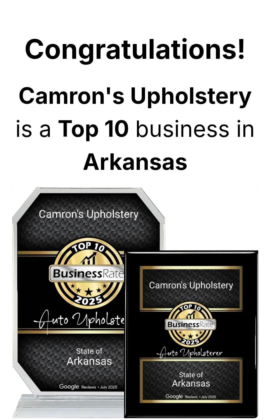 camron's upholstery is a top 10 business in arkansas